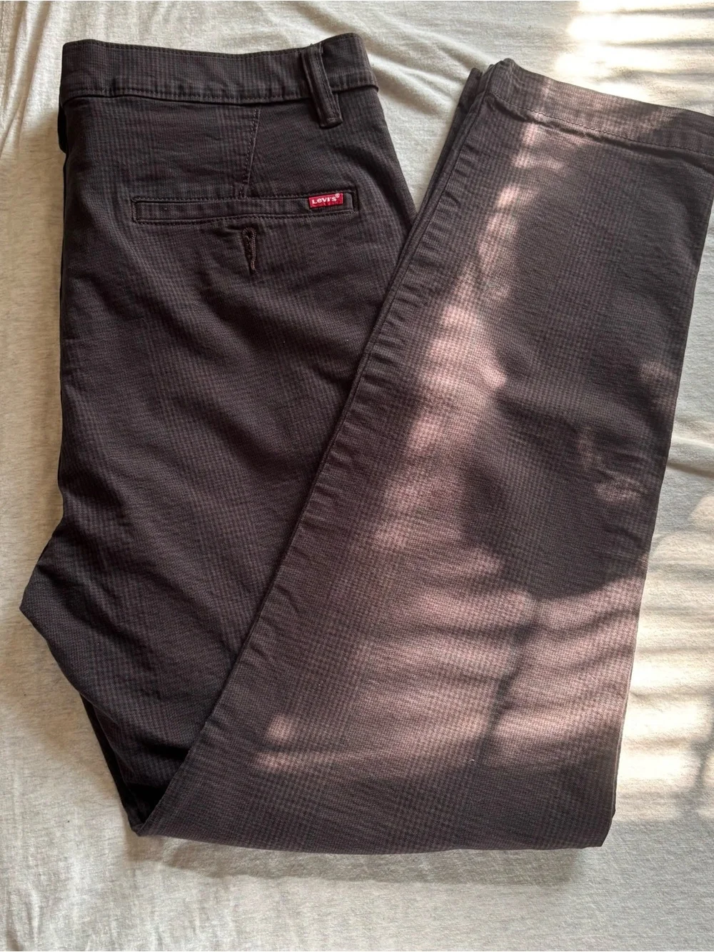 Levi’s XX Chino Standard Taper Brown Black Plaid Pants 34x30 Preppy